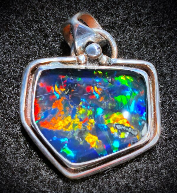 Vibrant gemstone necklace with silver setting