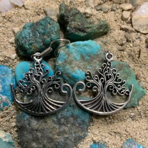 Silver earrings with intricate design