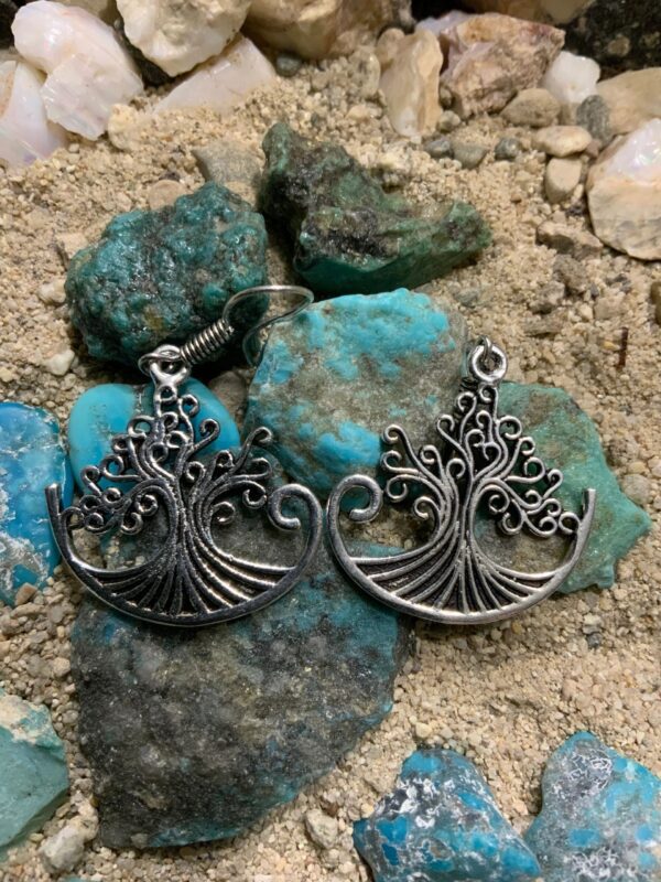 Silver earrings with intricate design