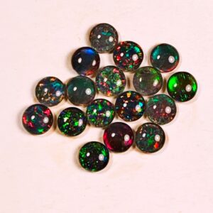 Assorted vibrant gemstones in circular shape