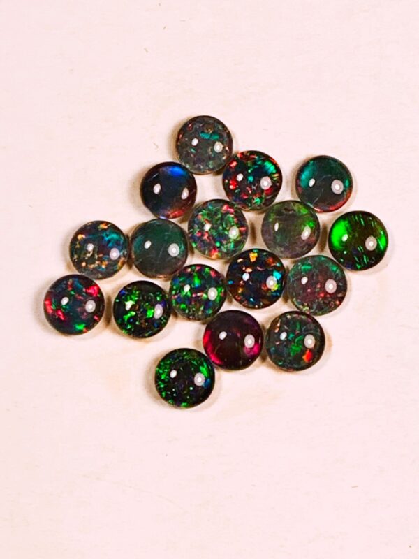 Assorted vibrant gemstones in circular shape