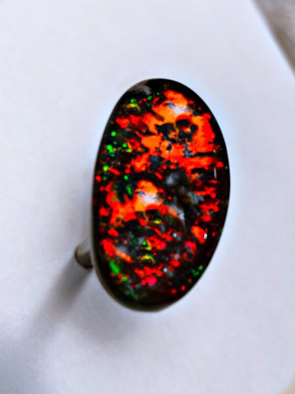 Colorful opal gemstone with fiery hues