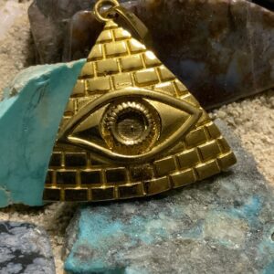Pyramid pendant on colorful stones