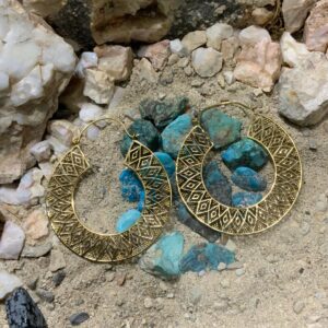 Intricate earrings with turquoise stones