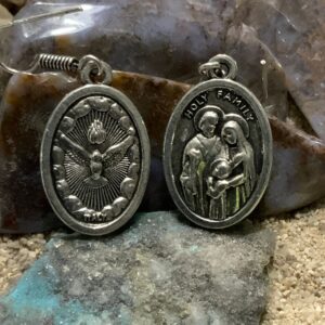 Metal medallions with sacred imagery