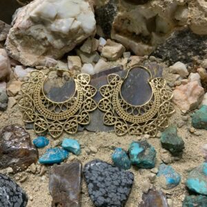 Earrings surrounded by colorful stones