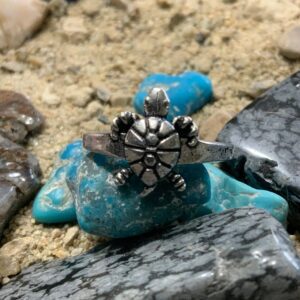 Turtle ring on turquoise stones