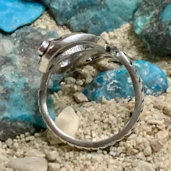 Elegant ring on textured background