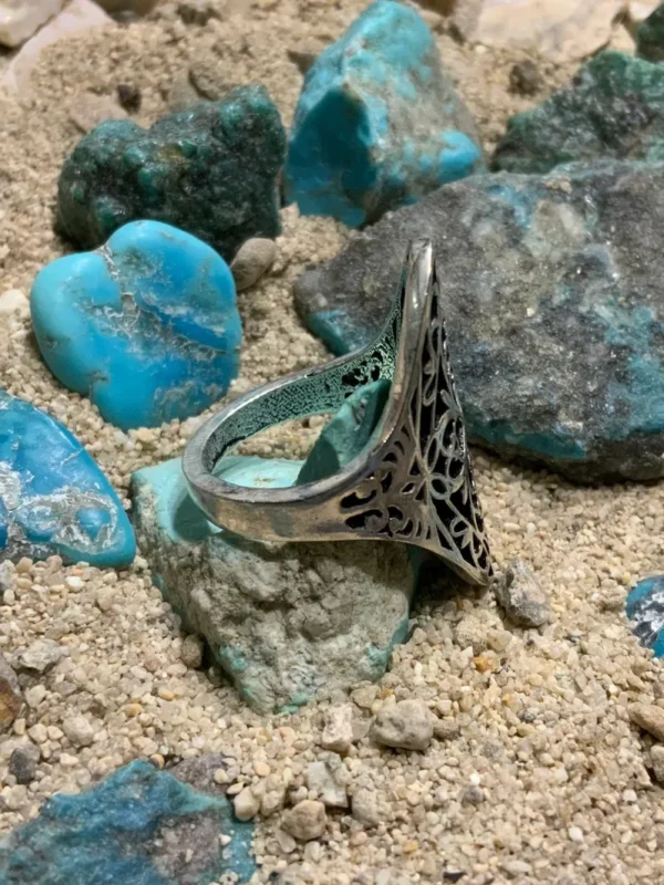 Ornate jewelry with turquoise rocks